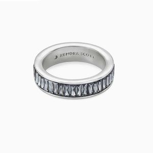 NWOT Jack Silver Band Ring in Charcoal Gray Crystal